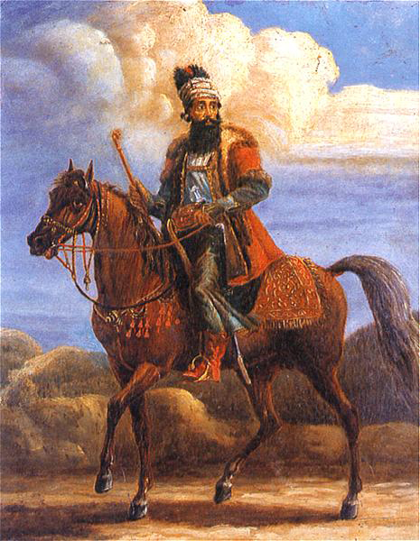 Persian dignitary on horseback